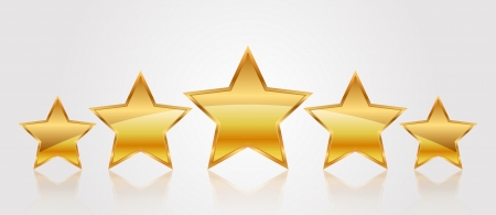 Vector illustration of 5 gold starsのイラスト素材