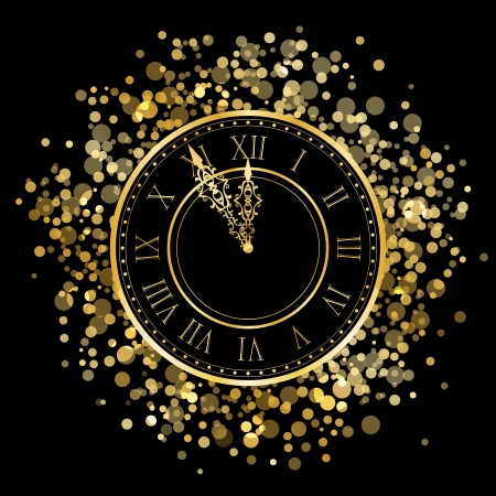 Vector shiny New Year Clockのイラスト素材