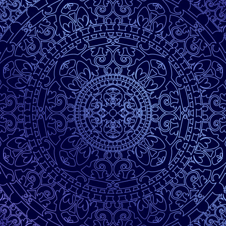 Vector oriental blue background with ornamentのイラスト素材