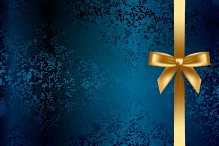 Vector turquoise background with gold bowのイラスト素材