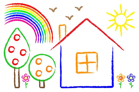  childish paintingのイラスト素材