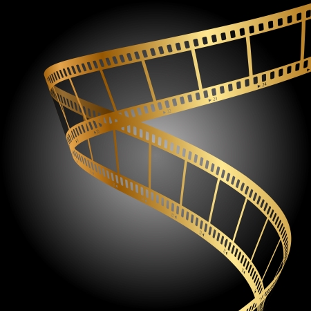 background with gold film stripのイラスト素材
