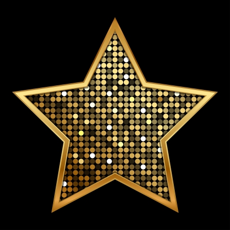 illustration of gold shiny starのイラスト素材