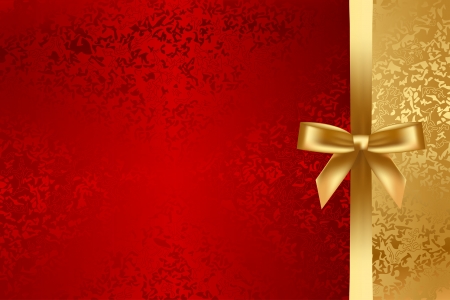 red and gold textured background with bowのイラスト素材