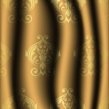 illustration of vintage material with gold patternのイラスト素材