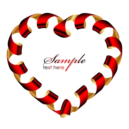  heart frame from ribbonのイラスト素材