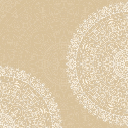 white doilies on beige backgroundのイラスト素材