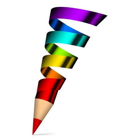 Creativity -  illustration of colorful pencilのイラスト素材