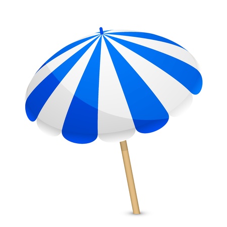 illustration of blue and white parasolのイラスト素材