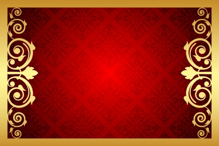 Vector gold and red royal frameのイラスト素材