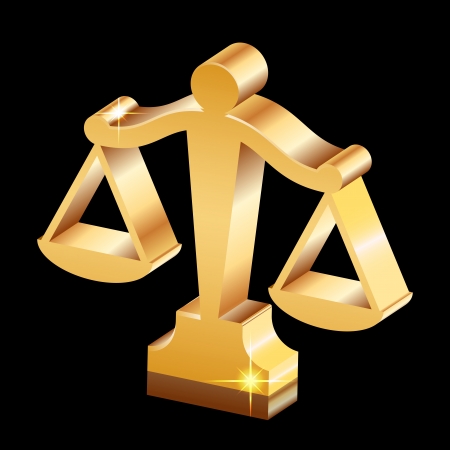 Vector golden shiny justice scales iconのイラスト素材