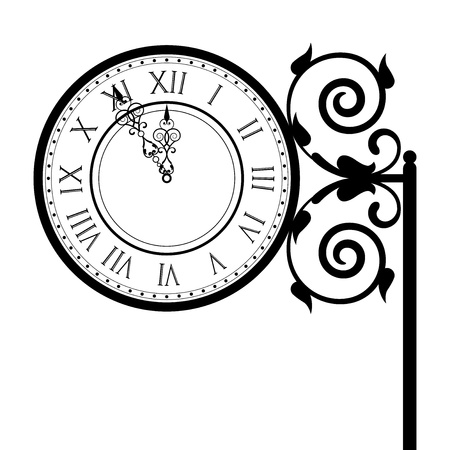 Vector illustration of vintage street clockのイラスト素材