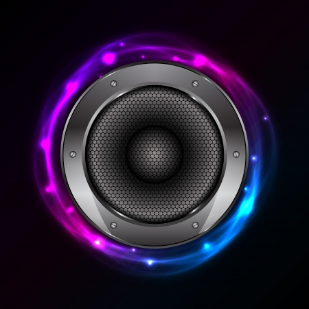 Vector glowing background with Sound Speakerのイラスト素材