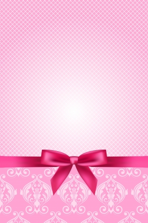 Vector pink wallpaper with bowのイラスト素材