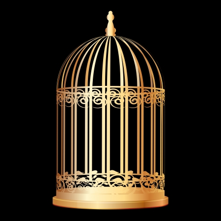 Vector illustration of golden birdcageのイラスト素材