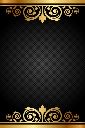 Vector black and gold luxury frameのイラスト素材