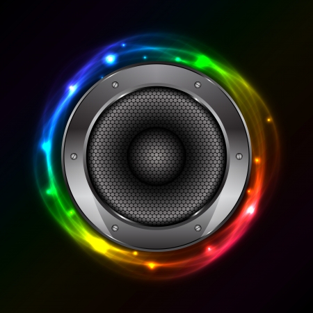 Vector colorful background with Sound Speakerのイラスト素材