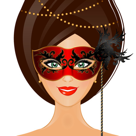 Vector illustration of woman with maskのイラスト素材