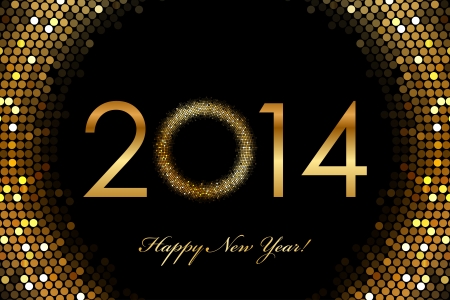 Vector - 2014 Happy New Year 2014 glowing backgroundのイラスト素材