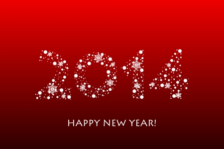 Vector 2014 Happy New Year background with snowflakesのイラスト素材