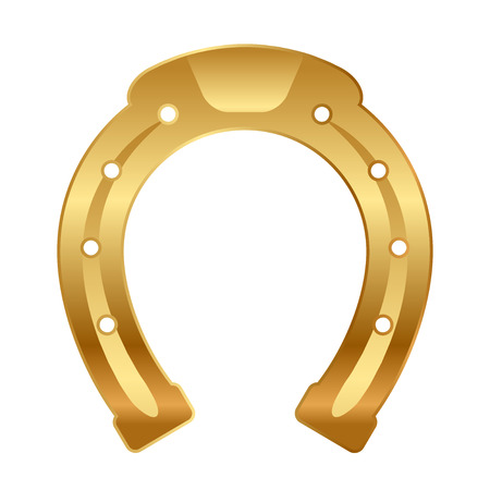 Vector illustration of gold horseshoe  good luck talisman のイラスト素材
