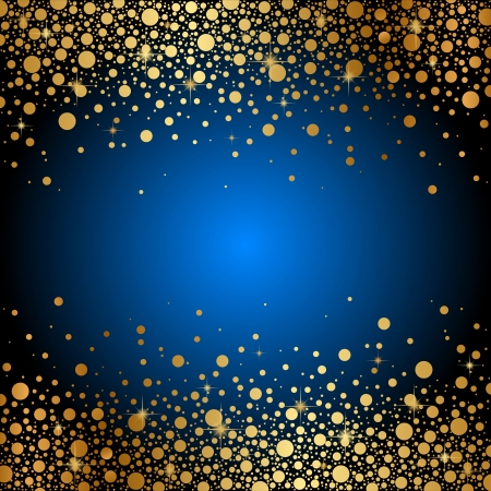 Vector blue background with gold sparklesのイラスト素材