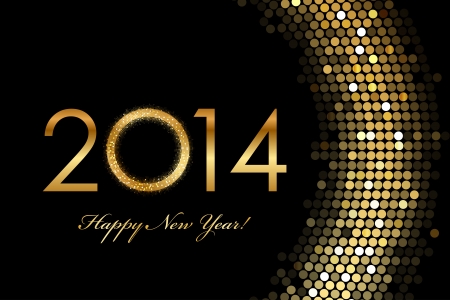 Vector - 2014 Happy New Year 2014 golden glowingのイラスト素材