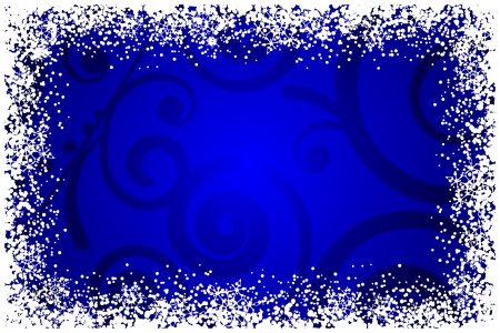Vector blue background with snowflakes frameのイラスト素材