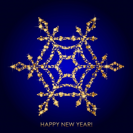 Vector illustration of snowflake from gold sequinsのイラスト素材