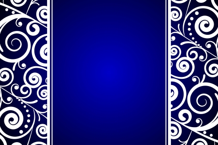 Vector blue background with white ornamentsのイラスト素材