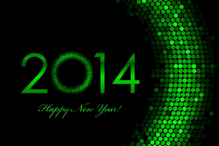 Vector 2014 green background - Happy New Yearのイラスト素材