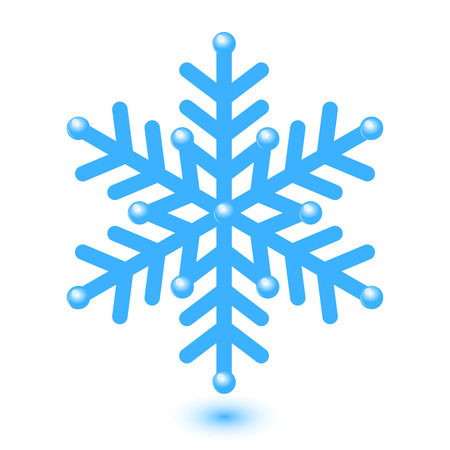 Vector illustration of blue shiny snowflakeのイラスト素材