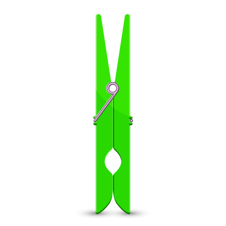Vector illustration of green clothespinのイラスト素材