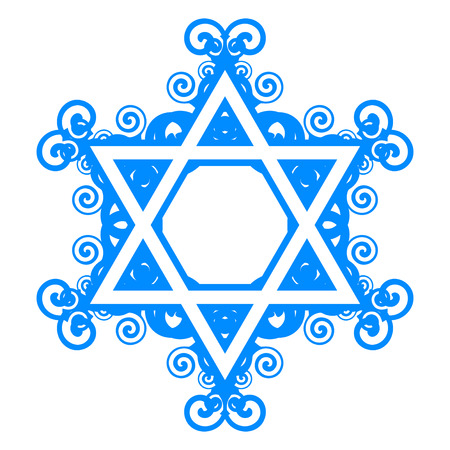 Vector star of David with floral decorationsのイラスト素材