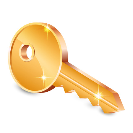 Vector illustration of shiny keyのイラスト素材