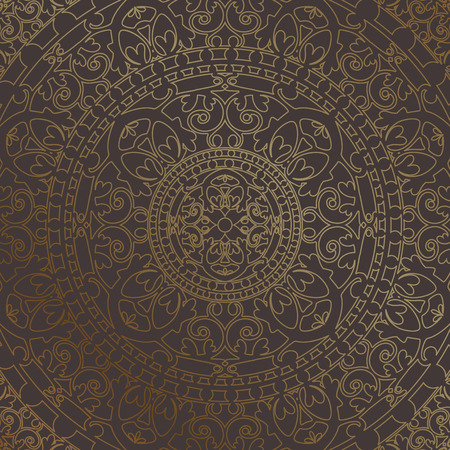 Vector background with gold oriental ornamentのイラスト素材