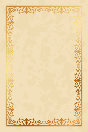 Vector parchment paper background with floral ornamentsのイラスト素材