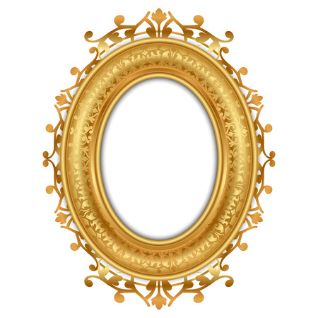 Vector illustration of gold vintage frame