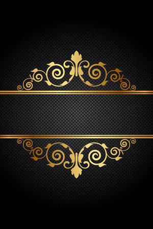 Vector vintage frame with gold ornamentのイラスト素材
