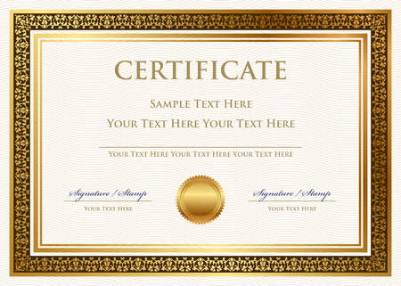 Vector certificate of achievement with wax sealのイラスト素材