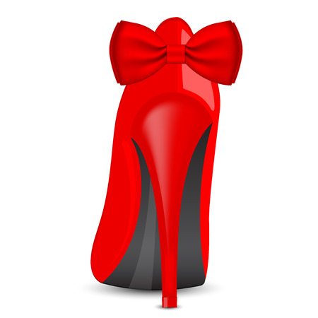 Vector illustration of red shoe with bowのイラスト素材