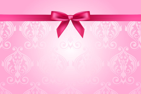 Vector pink background with bowのイラスト素材