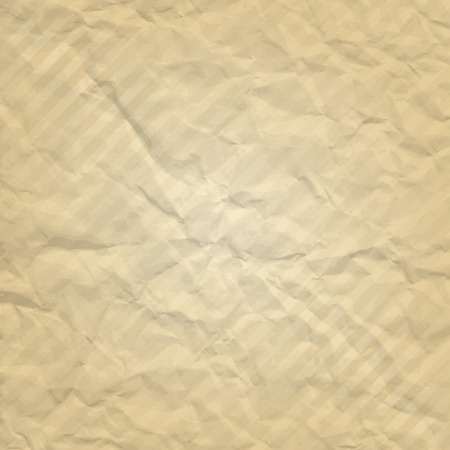 Vector beige crumpled paper with stripesのイラスト素材