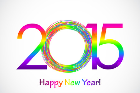 Vector colorful 2015 Happy New Year backgroundのイラスト素材