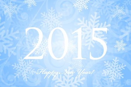 Vector 2015 Happy New Year background with snowflakesのイラスト素材