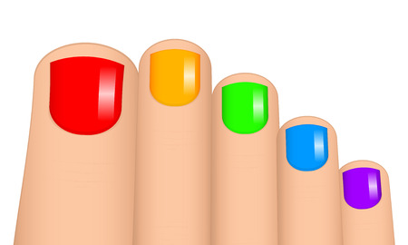 Vector illustration of colorful toenailsのイラスト素材