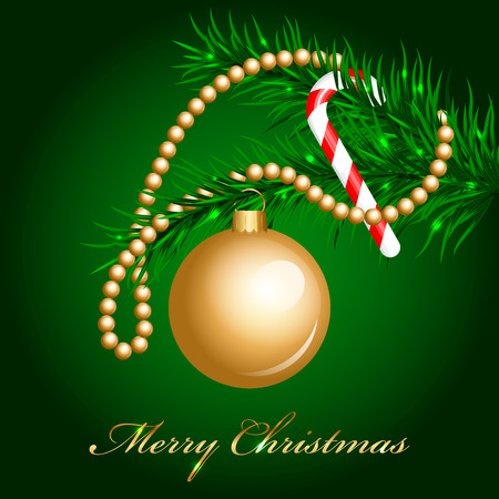 Vector decorated christmas firのイラスト素材