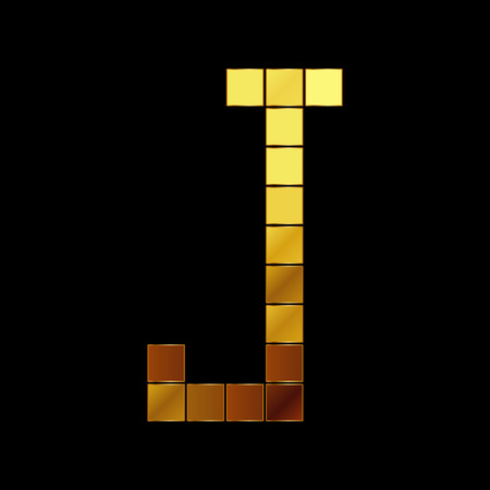 Vector illustration of shiny gold letter - Jのイラスト素材