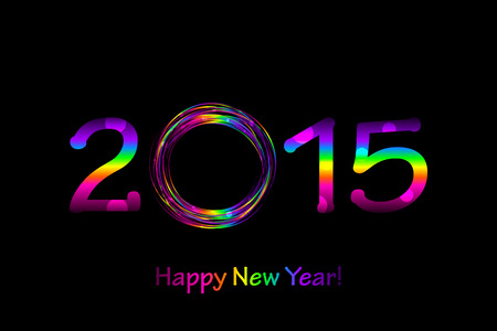 Vector colorful 2015 Happy New Year backgroundのイラスト素材