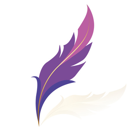 Vector illustration of purple featherの写真素材